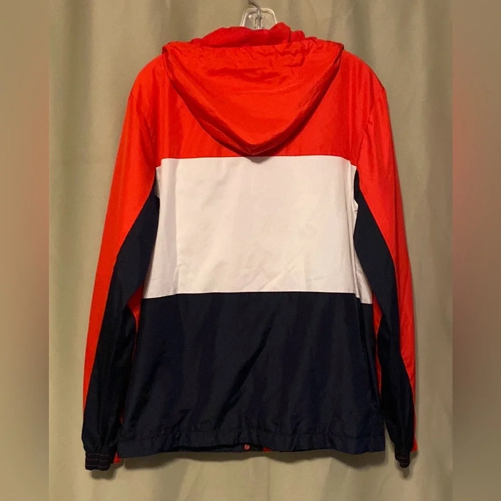 Adidas Mens CLFN Hooded Windbreaker Jacket Trefoil Red-Muti Color Mens M